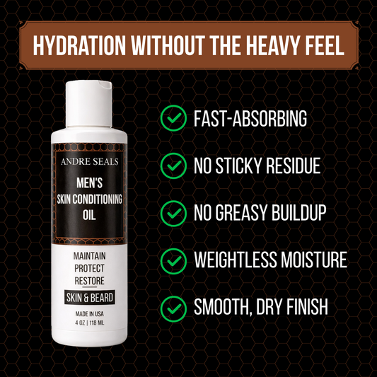 Andre Seals Unscented 3-in-1 Skin, Hair & Beard Dry Oil