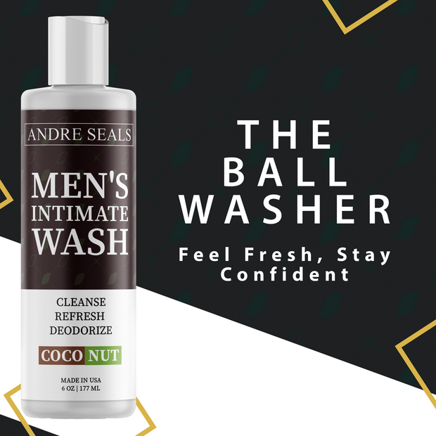 Andre Seals Intimate Wash for Men - Rich Lather Eliminates Odors, Clean Fresh Feeling (Coconut)