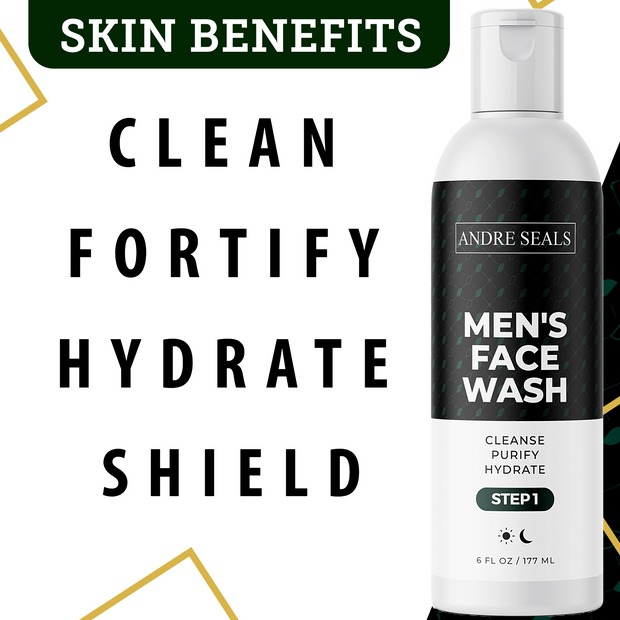 Men’s Face Wash | Activated Charcoal Deep Cleanse Facial Cleanser | Hydration with Organic Aloe & Coconut | Non-Drying, Skin-Safe | All Ages & Skin Types