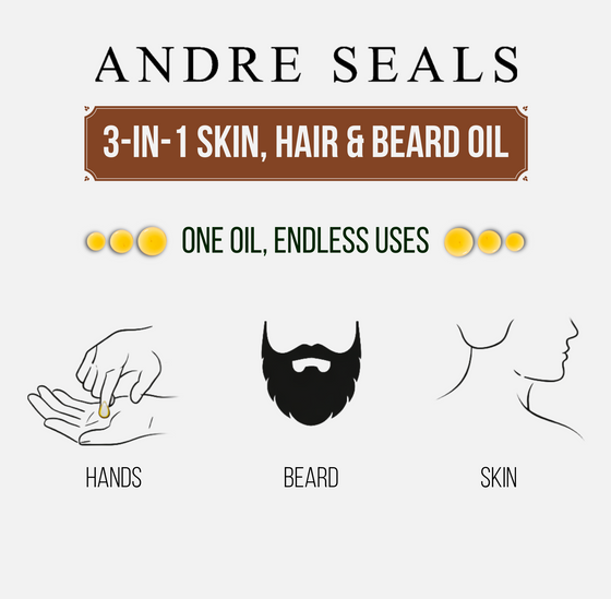 Andre Seals Unscented 3-in-1 Skin, Hair & Beard Dry Oil