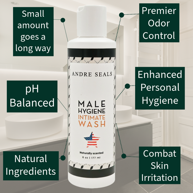 Male Hygiene Intimate Wash for Privates - Eliminates Odors, Clean Fresh Feeling