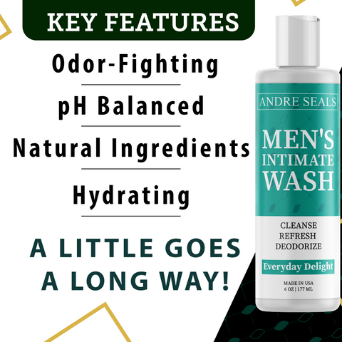 Male Hygiene Intimate Wash for Privates - Eliminates Odors, Clean Fresh Feeling (Everyday Delight)